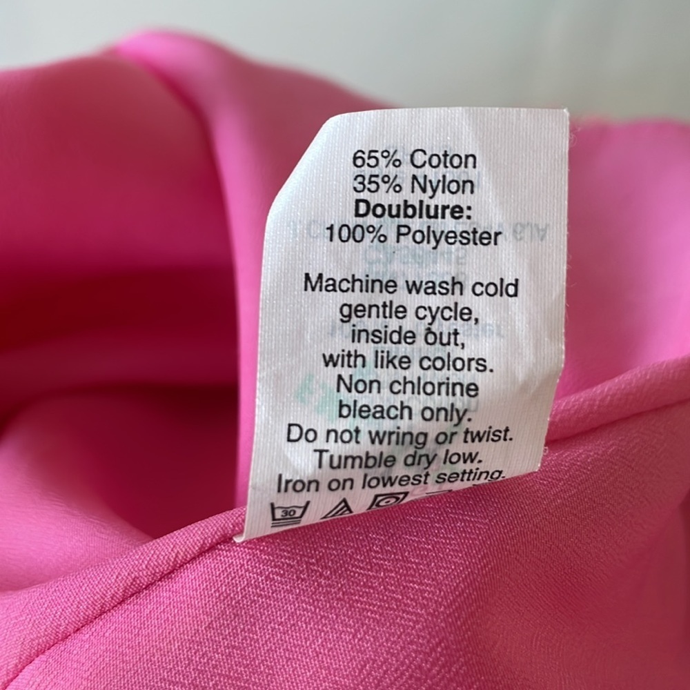 J.CREW lace top size 8 pink shortsleeve cotton blend lined barbie barbiecore - Picture 6 of 6